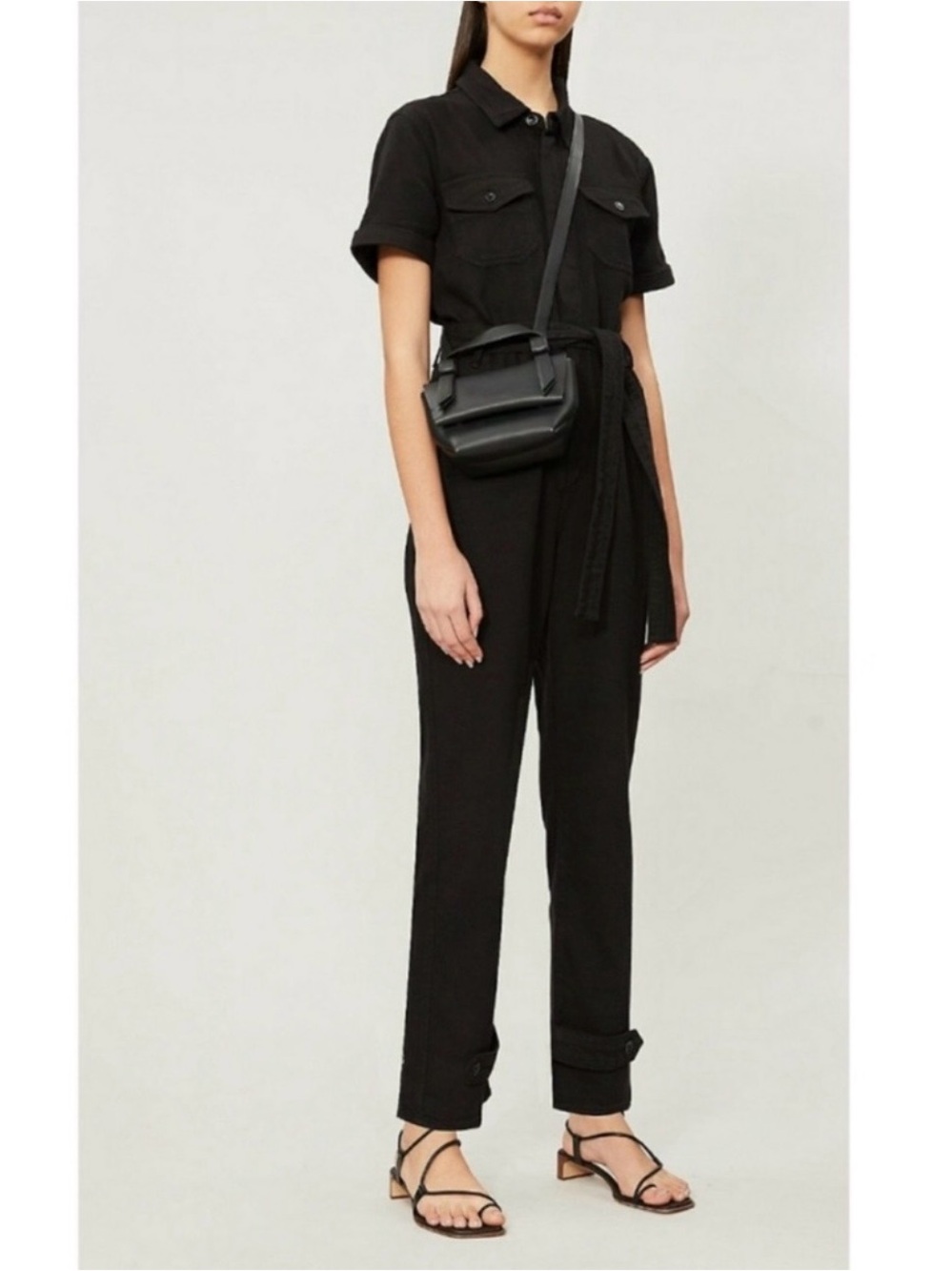 Good American Tie Waist Utility Jumpsuit